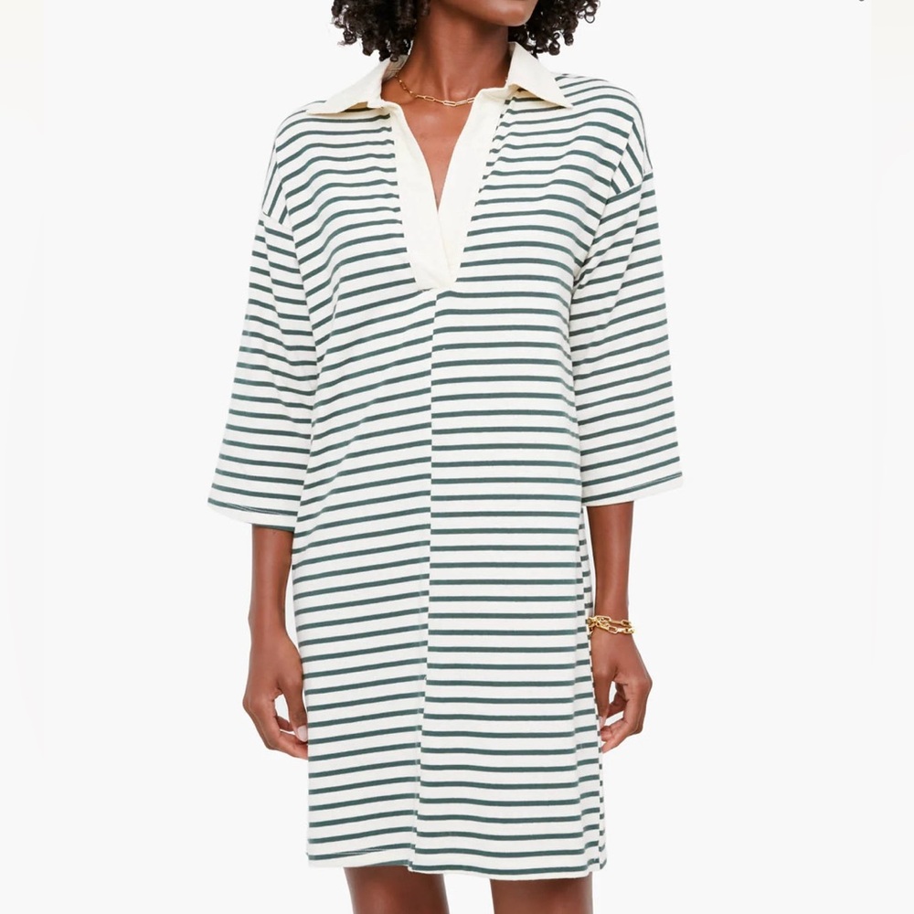 Tuckernuck Green Stripe Ashton Knit Polo Dress—Like New